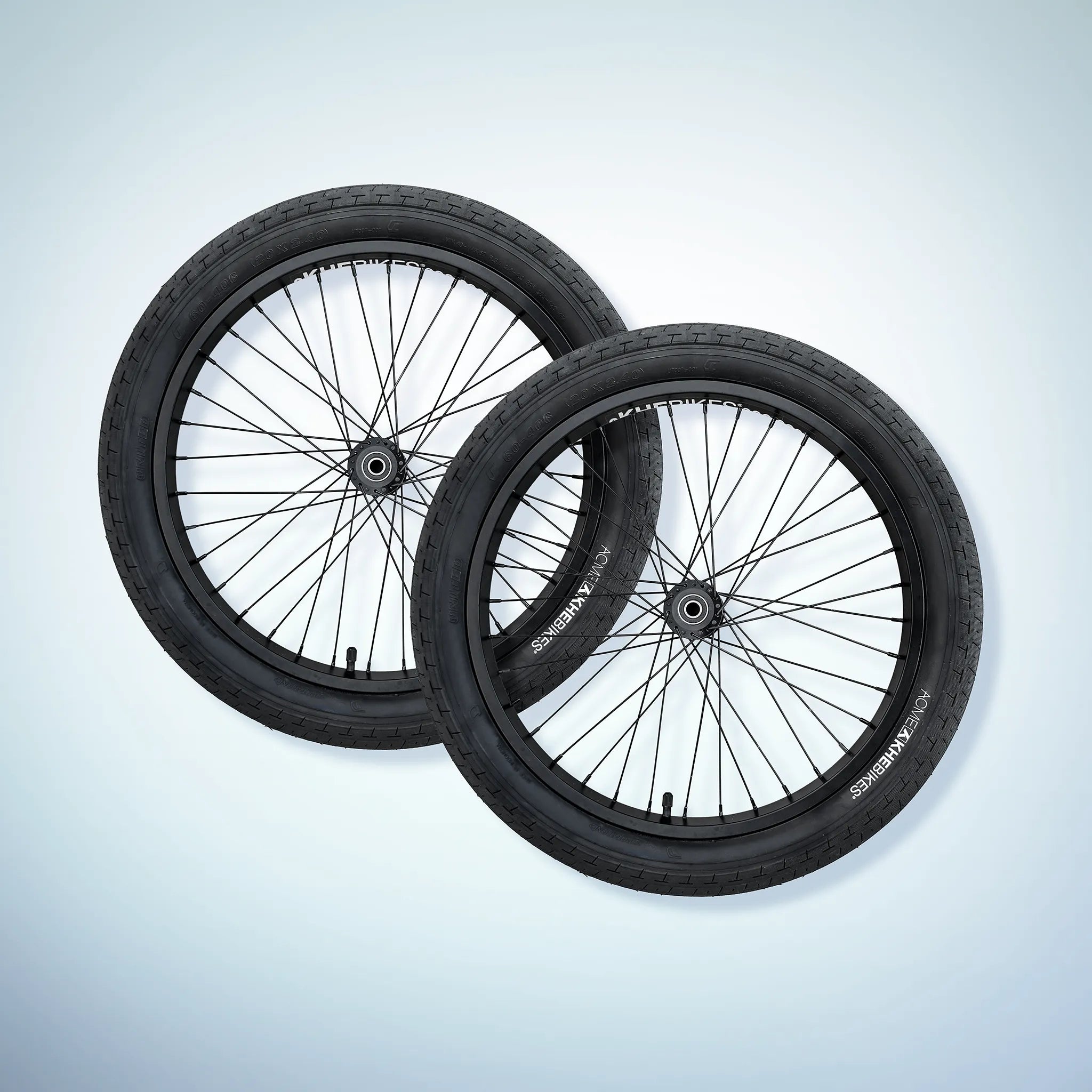 Laufrad in schwarz mit 20" KHEBIKES BMX Bereifung für Steckachsmontage 12mm. Einzeln oder paarweise in unserem Berkel-Trailer Shop.